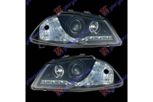 Φανος Εμπρος Σετ Μαυρο Τυπου Α5 Seat Ibiza 02-08