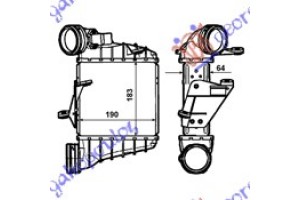 Ψυγειο Intercooler 1,9TDi (183x187x64) Κουμπωτοskoda Fabia 99-07 - 043806200
