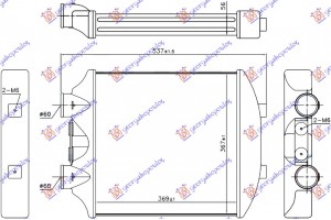 Ψυγειο Intercooler 1.8 Turbo Βενζινη - 1.9 Tdi Πετρελαιο (370x365x56) Seat Ibiza 02-08 - 025306220