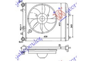Ψυγειο Για Ολα -A/C (43x41)(ΕΝΣΩΜ. Βεντιλα Seat Ibiza 02-08 - 025306310