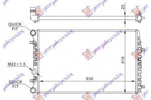 Ψυγειο 1.2i 12V-1.4i 16V-1.6i 16V/1.4TDi-1.9TDi (63x41)ΠΑΡΟΧΗ Οδηγο (VALEO CLASSIC) Skoda ROOMSTER-PRAKTIK 06-10 - 030806365