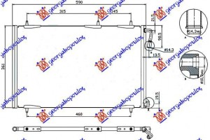 Ψυγειο A/C 02- (55.5x36.5x1.6) Peugeot 206 98-09 - 025606410