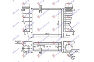Ψυγειο Intercooler 1.5 Dci Πετρελαιο (210x202x62) Κολαρα Κουμπωτα Nissan Note 06-13 - 036406230