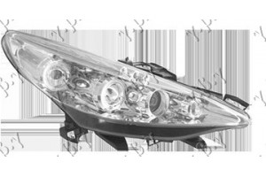Φανος Εμπρος Σετ Eagle Eyes Χρωμιο Peugeot 207 06-14