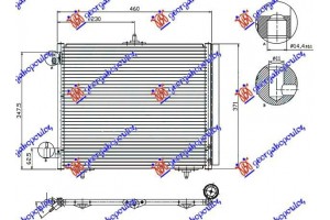 Ψυγειο A/C 05- ΒΕΝΖ-ΠΕΤΡ (42x37) 3ΒΑΣΕΙΣ Peugeot 207 06-14 - 027006410
