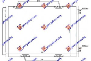 Ψυγειο A/C ΒΕΝΖ.-ΠΕΤΡ. (55.7x37,5) Citroen C2 08-10 - 014006420