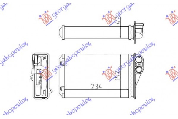 Ψυγειο Καλοριφερ (M) +/-ΑC (234x157) Tυπου Valeo Peugeot 207 06-14 - 027006500