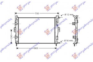 Ψυγειο 1.4-1.6 16V +/-AC (59x45x18) Renault Megane SDN-H/B-L/B 02-05 - 027406300
