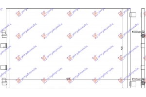 Ψυγειο A/C 1.9 Dci ΑΥΤΟΜΑΤΟ/2.0 Dci ΜΗΧΑΝΙΚΟ/ΑΥΤΟΜΑΤΟ Πετρελαιο (625x415x12) Renault Megane SDN-H/B-L/B 02-05 - 027406410