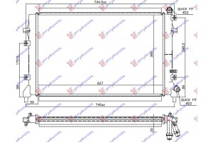 Ψυγειο Νερου Βοηθητικο 1.2/1.4 Tsi Βενζινη (627x395x20) Seat Leon 05-13 - 028106300