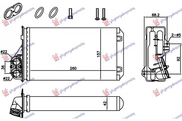 Ψυγειο Καλοριφερ (M) +/-ΑC (260x157) Opel Vivaro 02-06 - 028506520