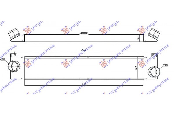 Ψυγειο Intercooler 2.3 Jtd Πετρελαιο (745x145x50) Fiat Ducato 06-14 - 028706210