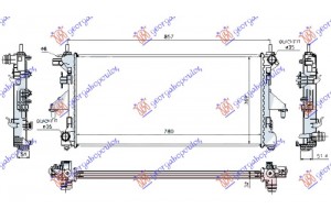 Ψυγειο Νερου 2.2-3.0 Hdi +/-AC Πετρελαιο Μηχανικο (780x380x26) (BRAZED) Citroen Jumper 06-14 - 020006330
