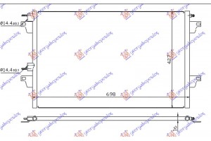 Ψυγειο A/C ΒΕΝΖΙΝΗ-ΠΕΤΡΕΛΑΙΟ -04 (660x430x16) Παροχες 14.5/14.5mm Renault Espace 03-12 - 028806400