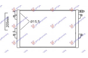 Ψυγειο A/C ΒΕΝΖΙΝΗ-ΠΕΤΡΕΛΑΙΟ 04- (660x430x16) Παροχες 15.5/15.5mm Renault Espace 03-12 - 028806410