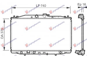 Ψυγειο 2,0i 16V +/-A/C (37,5x71,3) Αυτομ (VALEO) Honda Accord 03-08 - 028906315
