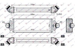 Ψυγειο Intercooler 2.2 Tdci (451x160x62) Ford Transit 06-13 - 029706210