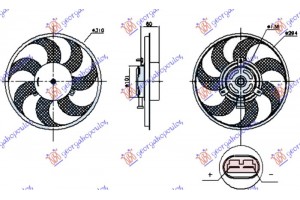 Βεντιλατερ Ψυγειου ΒΕΝΖΙΝΗ-ΠΕΤΡΕΛΑΙΟ (ΜΟΤΕΡ-ΦΤΕΡΩΤΗ) (300mm) (ΜΕ Φισα Πανω Στο ΜΟΤΕΡ) Mercedes Vito (W639) & Viano 04-10 - 030206450