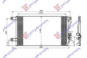 Ψυγειο A/C ΒΕΝ-ΠΕΤΡ (58x34,5) Παρ Σ/Ο Mitsubishi P/U L200 99-01 - 030306400