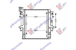 Ψυγειο Νερου 2.5 T.D. ΜΗΧ. (ΑΝΟΙΧΤΟ ΚΥΚΛΩΜΑ) (52.5x63.5) Mitsubishi P/U L200 06-10 - 030506300