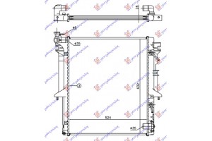 Ψυγειο Νερου 2.5 T.D Αυτοματο (525x635x26) Mitsubishi P/U L200 06-10 - 030506310