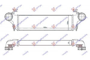 Ψυγειο Intercooler 3.0 D Πετρελαιο (550x158x50) Κουμπωτα (Φ 70 ΠΑΡΟΧΕΣ) Bmw X5 (E53) 00-07 - 031306210