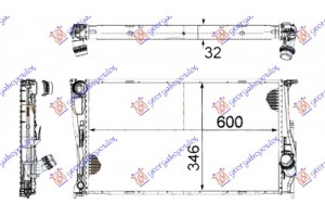 Ψυγειο Νερου 3.0 (135i) ΒΕΝΖ. ΜΗΧΑΝ. - 2.0 (116D-118D-120D-123D) ΠΕΤΡΕΛ. ΜΗΧ/ΑΥΤΟ (600x340x32) 1 Tubes (MAHLE Behr Premium LINE) Bmw Series 3 (E90/91) Sdn 05-08 - 031706325