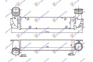 Ψυγειο Intercooler 3.0 (325D-330D) Βενζινη (510x100x105) Κολαρα Φ 70/70 Bmw Series 3 (E92/93) COUPE/CABRIO 07-11 - 060506230