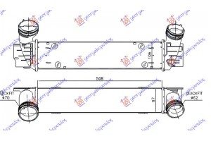 Ψυγειο Intercooler 2.0 (320D) Πετρελαιο (510x95x105) Κολαρα Φ 70/62 Bmw Series 3 (E90/91) Sdn 05-08 - 031706240