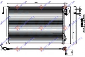 Ψυγειο A/C 1,6-2,0-2,5,3,0 PETR(58,7x40) Bmw Series 3 (E90/91) Sdn 05-08 - 031706400
