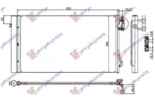 Ψυγειο A/C 2.0-3.0 Turbo DIESEL(580x340x16) (KOYO) Bmw Series 3 (E92/93) COUPE/CABRIO 11-13 - 154206415