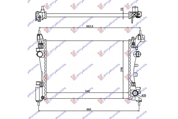 Ψυγειο Benz +/-A/C (54x37,5) ΠΑΡ. Σ/Ο Opel Corsa D 06-15 - 032806300