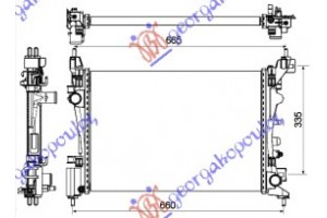 Ψυγειο Βενζ +/- Α/C (54x37,8x2,4) ΠΑΡ. Διαγ Opel Corsa D 06-15 - 032806330