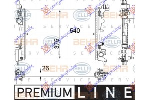 Ψυγειο Βενζ +/- Α/C (54x37,8x2,4) ΠΑΡ. Διαγ (MAHLE BEHR) Opel Corsa D 06-15 - 032806355