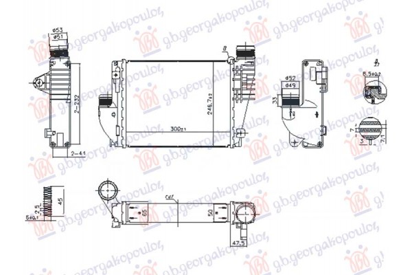 Ψυγειο Intercooler 1.6-2.0 HDI-BlueHDI Πετρελαιο (300x250x50) (VALEO) Opel Vivaro 19- - 609106210