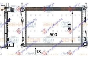 Ψυγειο 1,2-1,4-1,6 +/-AC(50x35,6)(ΠΑΡ.ΔΙΑΓ (MAHLE BEHR) Ford Fusion 02-12 - 020606325