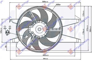 Βεντιλατερ Ψυγειου Κομπλε BENZΙΝΗ-ΠΕΤΡΕΛΑΙΟ +Α/C (ΟΒΑΛ ΦΙΣΑ) Ford Fiesta 02-08 - 036206450