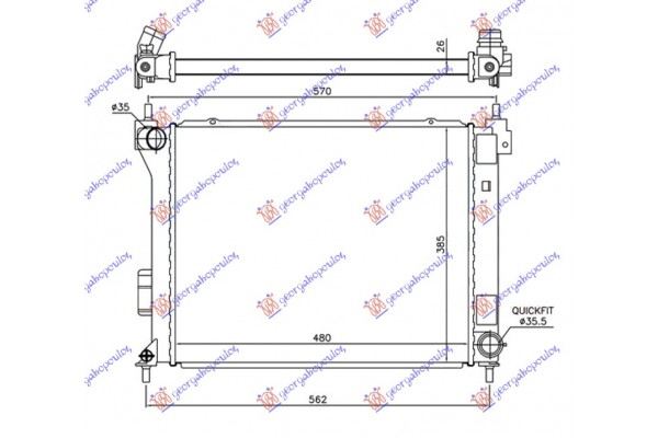 Ψυγειο Νερου 1.4-1.6 Crdi Μηχανικο Πετρελαιο 2010- (480x380x26) Hyundai i20 08-12 - 036506320