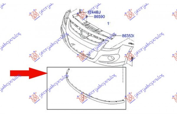 Σποιλερ ΠΡΟΦΥΛ.ΕΜΠΡΟΣ (Γ) Hyundai i20 08-12 - 036506380