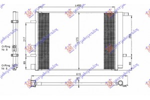 Ψυγειο A/C 1.2-1.4-1.6 Βενζινη (490x370x16) 2 Πλακακια Hyundai i20 08-12 - 036506400