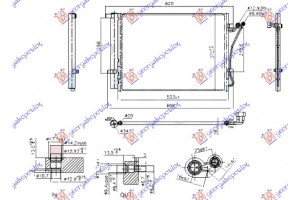 Ψυγειο A/C 1.2-1.4-1.6 Βενζινη (490x370x12) 1 Πλακακι Εμπρος Hyundai i20 08-12 - 036506430
