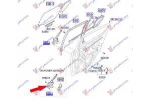 Γρυλλος ΠΑΡΑΘ. Πισω ΗΛΕΚ. (ΧΩΡΙΣ ΜΟΤΕΡ) (Γ) Δεξια Hyundai i20 08-12 - 036507051