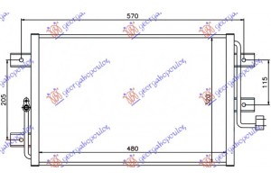 Ψυγειο A/C 1,6 Βενζ (44,8x35x25) 03- Fiat Palio 99-04 - 037006415