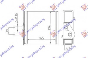 Ψυγειο Καλοριφερ (M) +/-AC (165x194x42) Τυπου Marelli Lancia Y 96-03 - 016606500