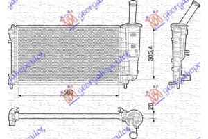 Ψυγειο Νερου 1,4i 16V +/-A/C (58x30.5) Fiat Punto 03-11 - 038906310
