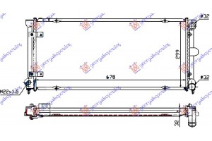 Ψυγειο ΒΕΝΖ-ΠΕΤΡ +/- A/C (675x320x34) (Σ/Ο) Κατω ΠΑΡ. Λοξη Seat Toledo 91-95 - 039806320