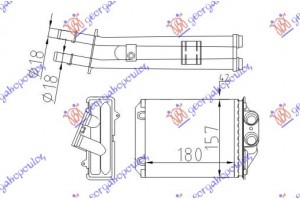 Ψυγειο Καλοριφερ (M) +/-ΑC (180x157) (MAZI Me Tiς ΣΩΛΗΝΕΣ) Ford Ka 08-16 - 073106500