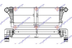 Ψυγειο INTERC. 2,5-2,8 T.D (630x217x63) Iveco Daily 90-00 - 040406200