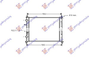 Ψυγειο Νερου Βενζινη Για Ολα Χωρις Παγουρι Με Σωληνακι 8mm (51x41,5x2,4) Fiat Bravo 95-02 - 038206360
