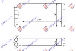 Ψυγειο Καλοριφερ (Μ) +/-AC (250 x140) Alfa Romeo 145 99-01 - 017606510